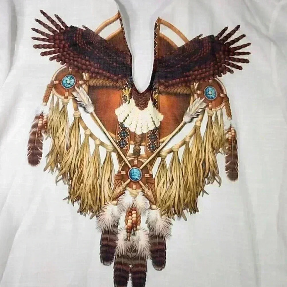 Unbranded Women's Top Tunic Native Boho 5X Dreamcatcher Eagle‎ Long Sleeve - Picture 2 of 16